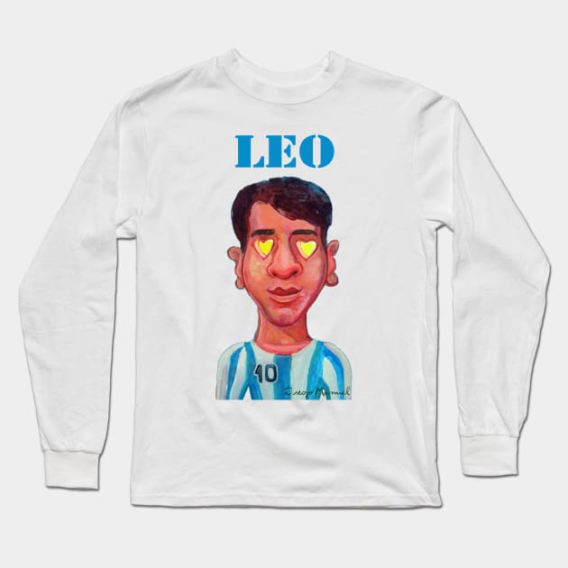 Leo with hearts Long Sleeve T-Shirt by diegomanuel